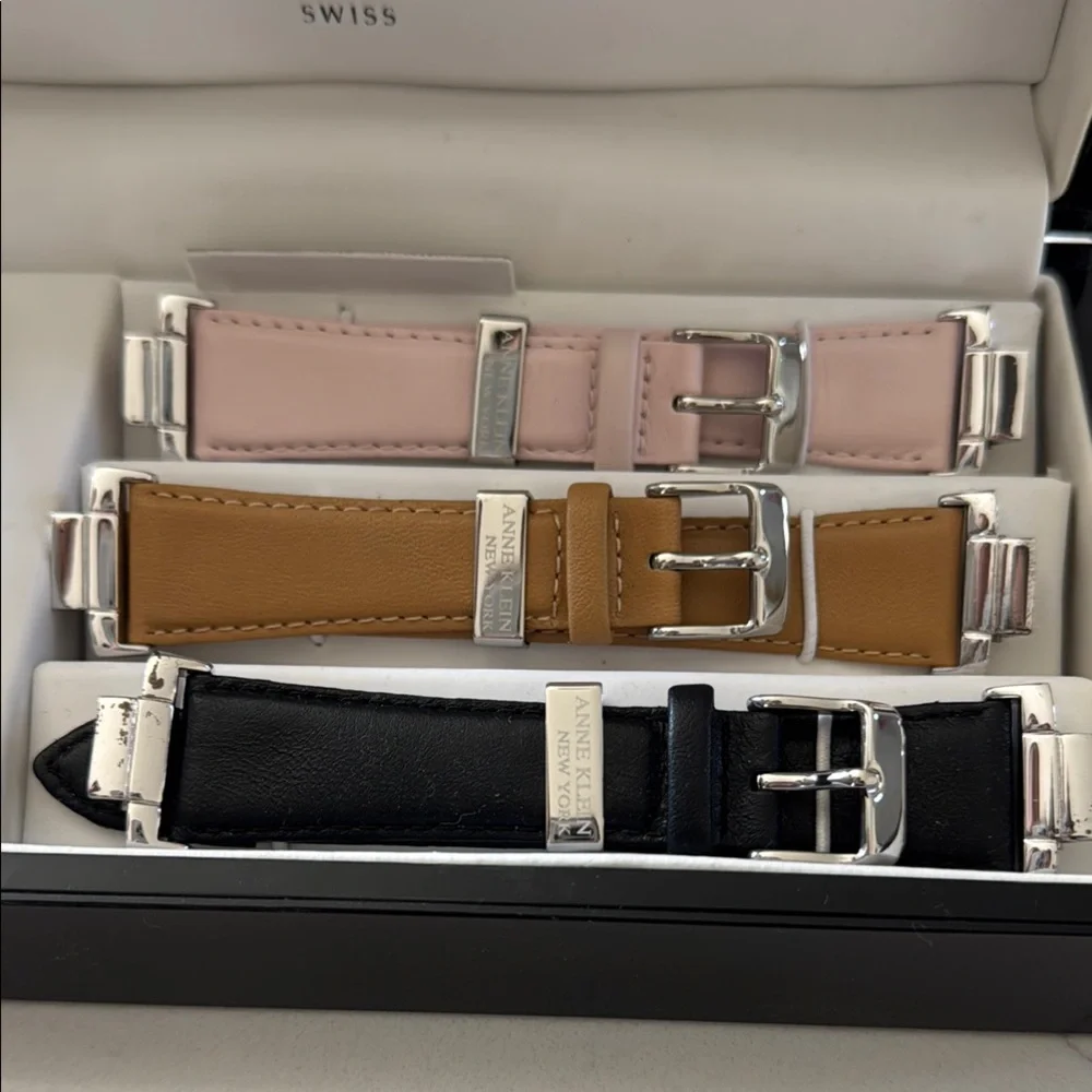 Anne Klein Silver Watch with Three Straps